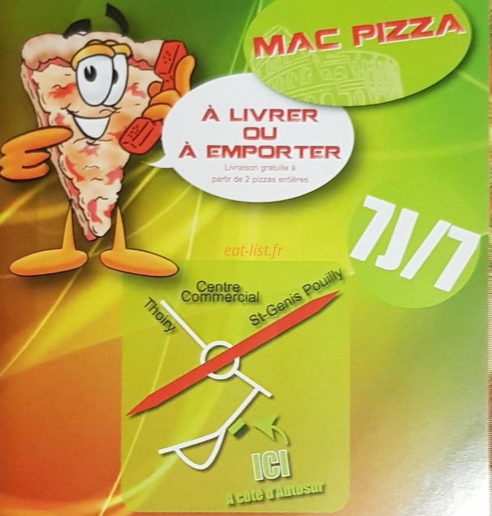 Mac pizza — carte page 1