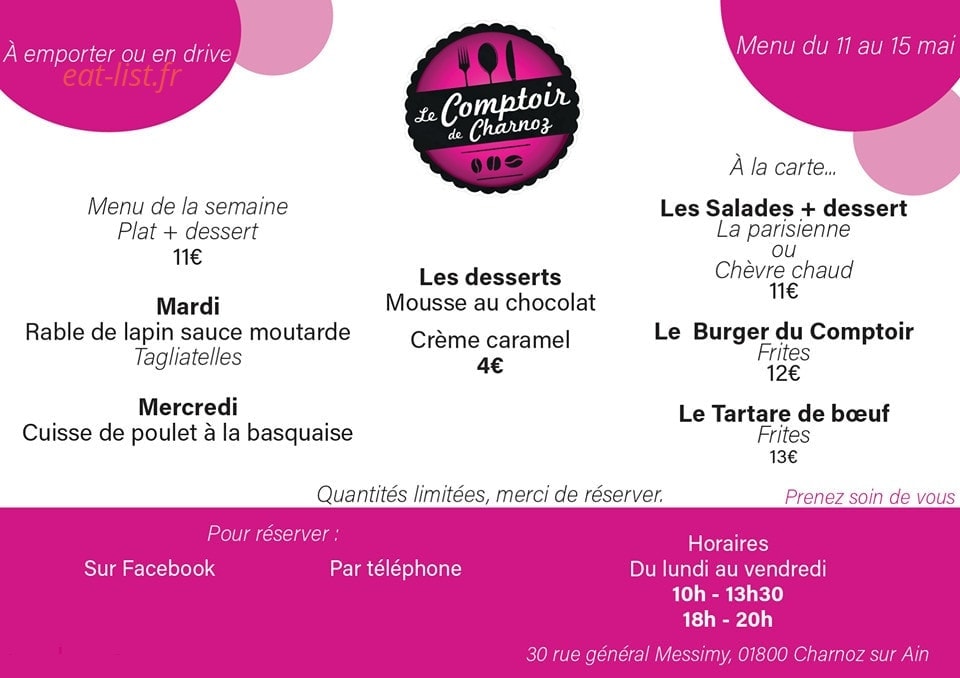 Le Comptoir de Charnoz — carte page 2