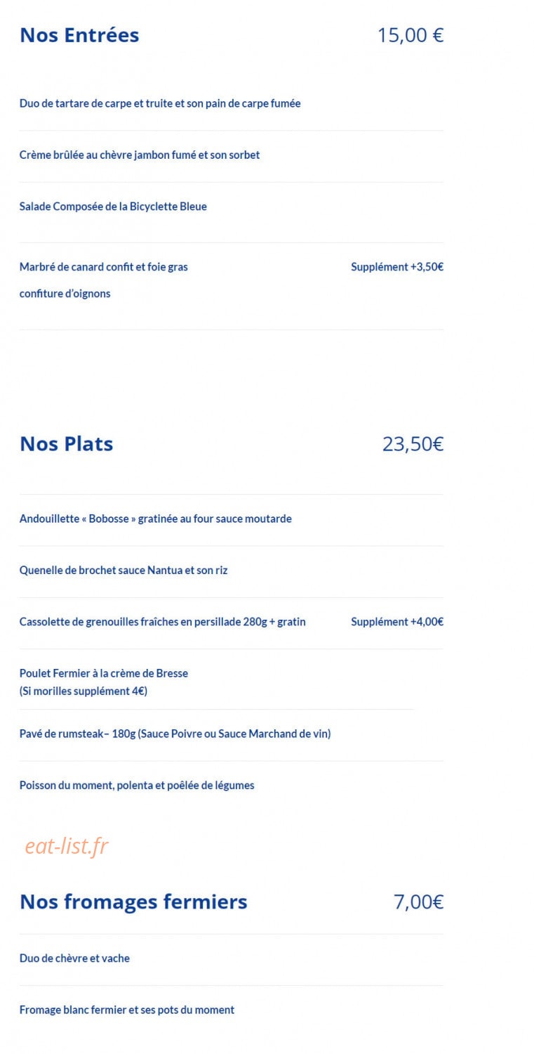 La Bicyclette Bleue — carte page 1