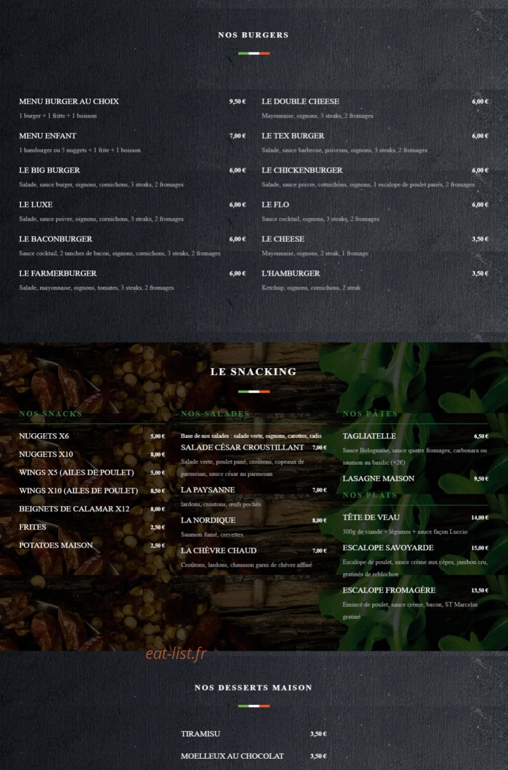 Chez Luccio — carte page 6