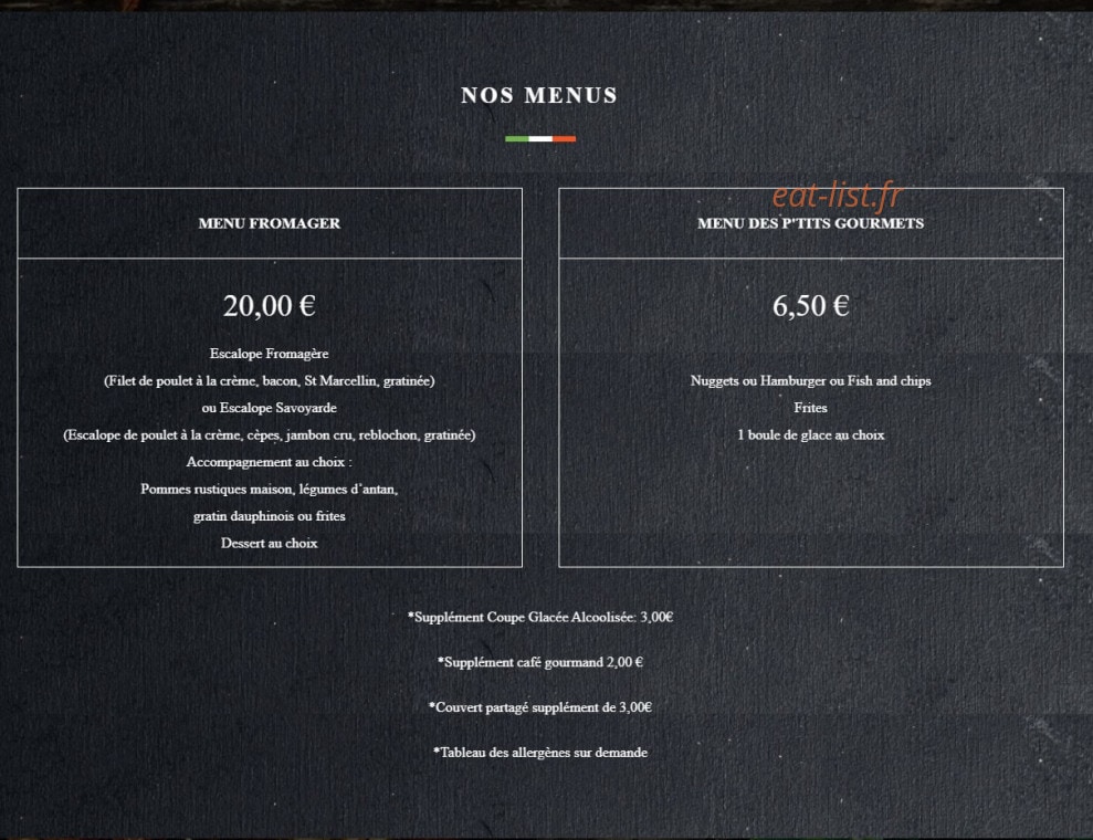 Chez Luccio — carte page 2