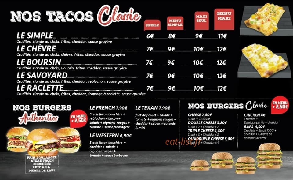 Galaxy Tacos — carte page 2