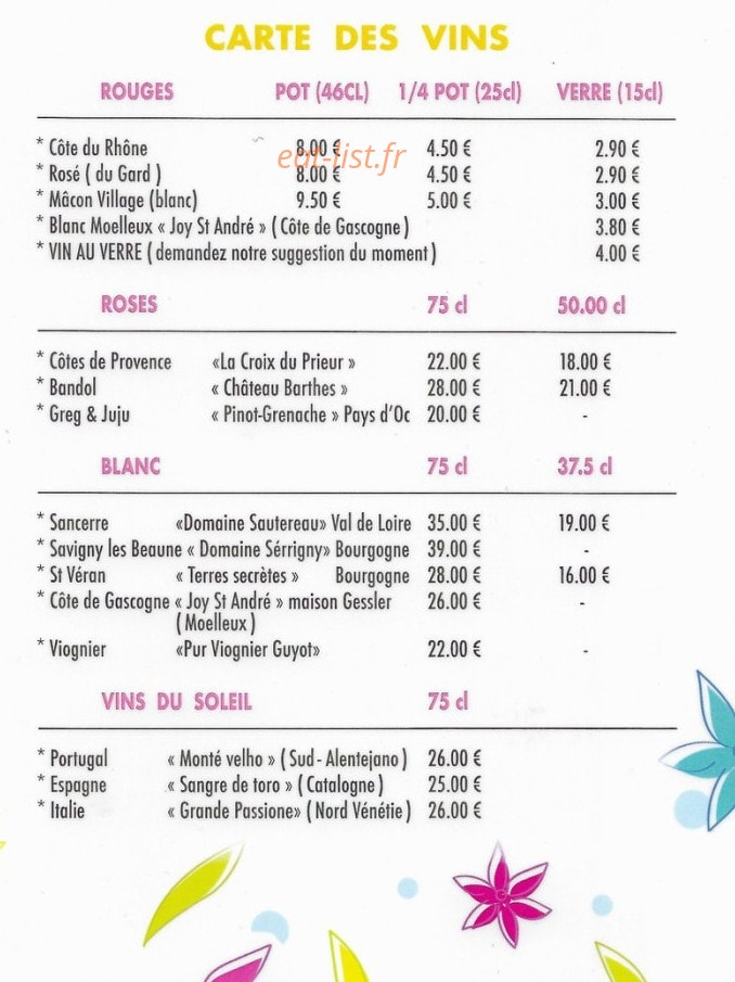 La Cave — carte page 5