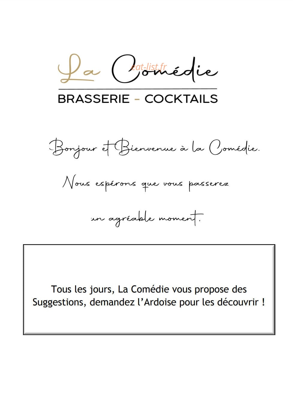 La comédie — carte page 1