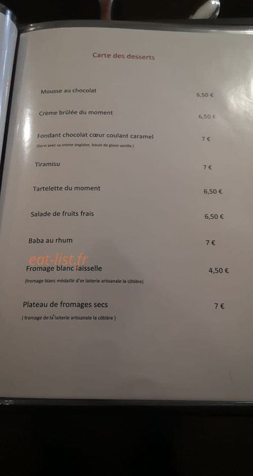 La fine bouche — carte page 6
