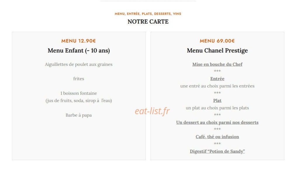 Le chanel — carte page 1