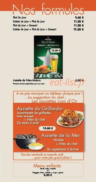 Le Lion D'or — carte page 2