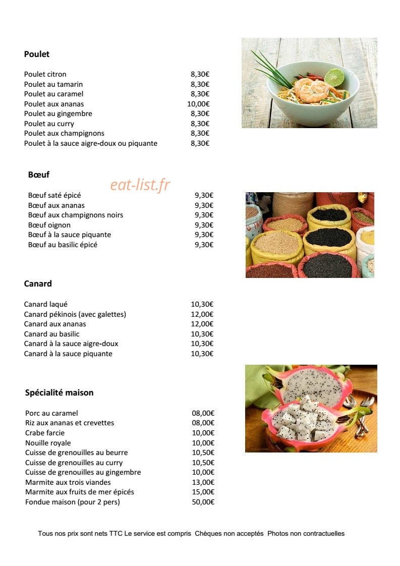 Restaurant An-Nam — carte page 3