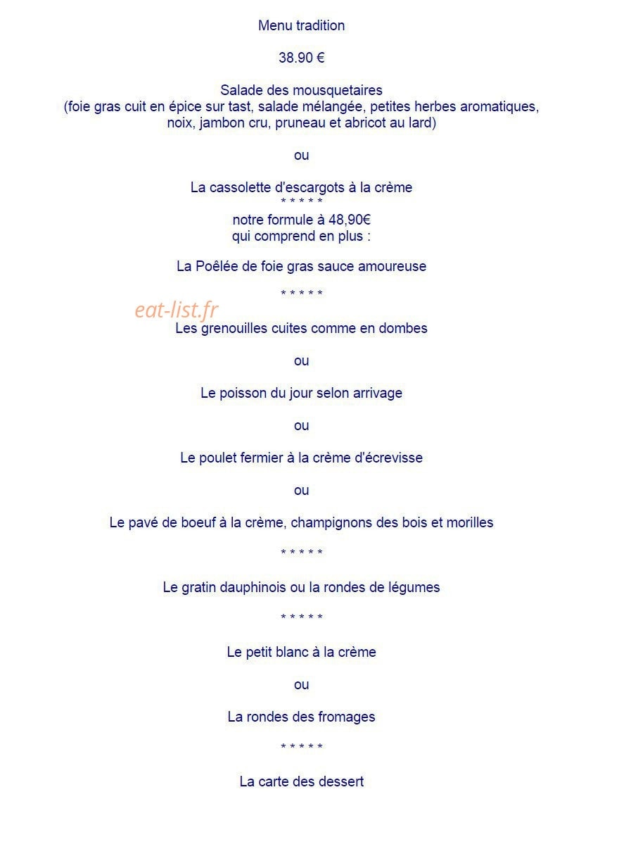 Auberge du Coq — carte page 4