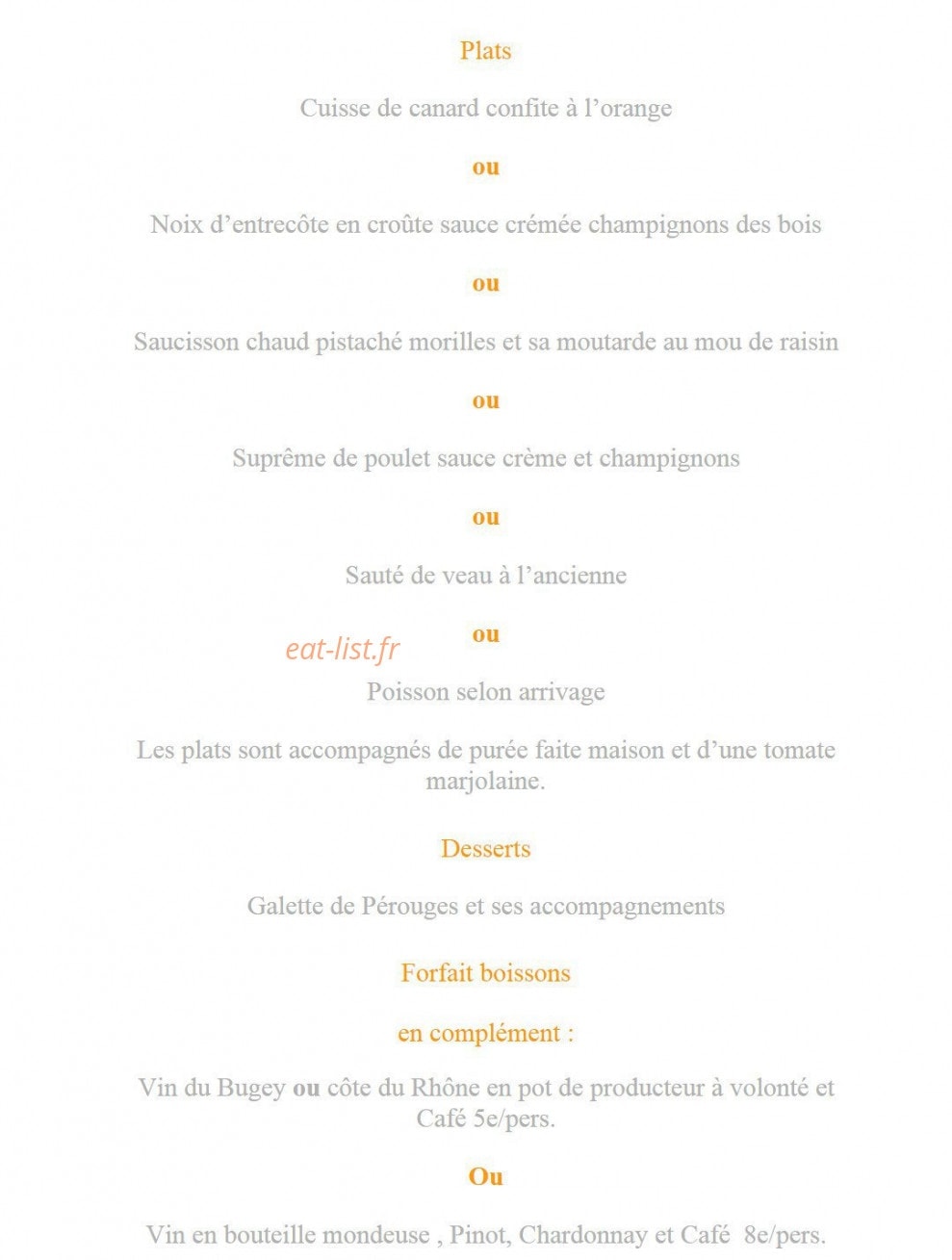 Le Relais De La Tour — carte page 4