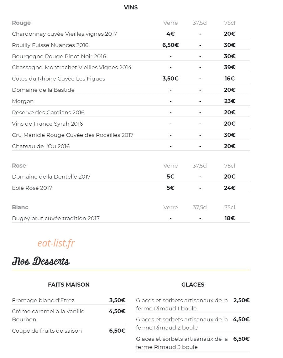 Mon Bon Burger — carte page 3