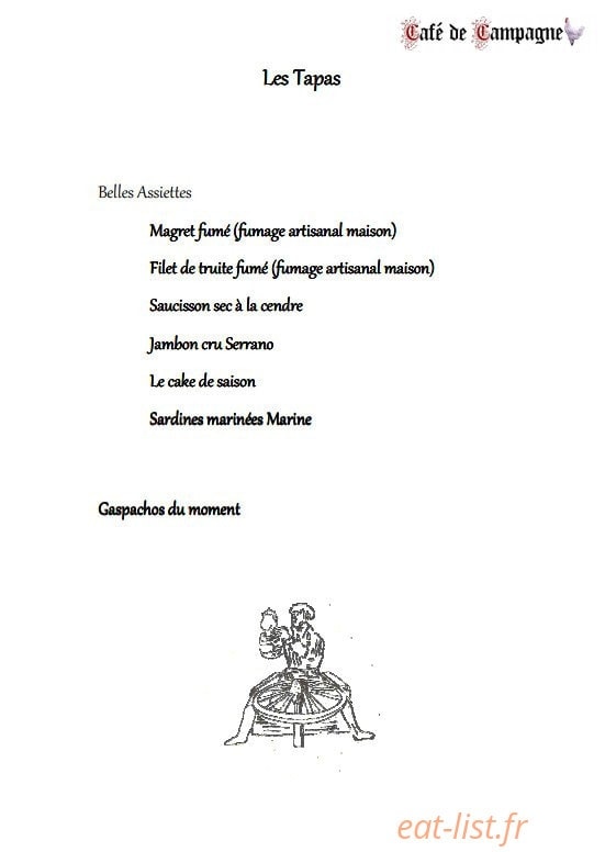 Café de Campagne — carte page 3