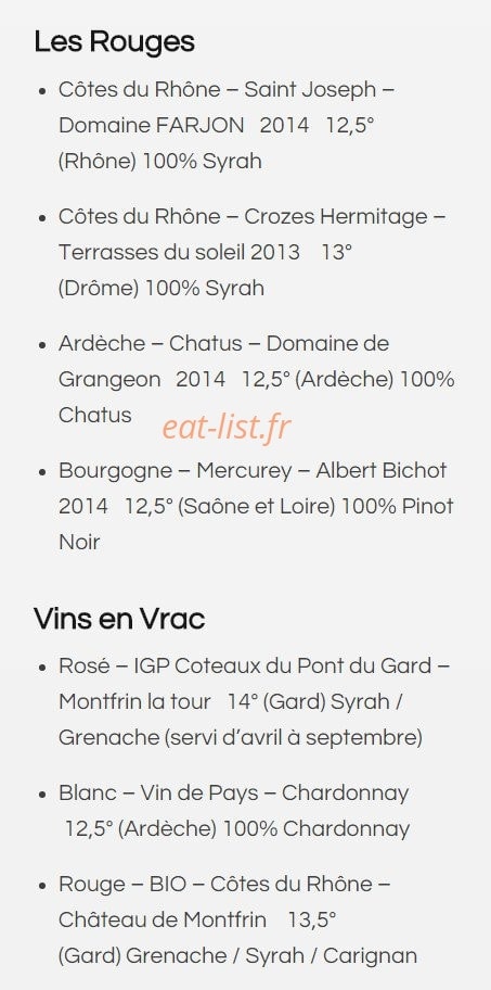 Café de Campagne — carte page 13