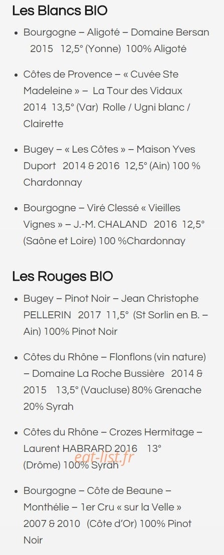Café de Campagne — carte page 10