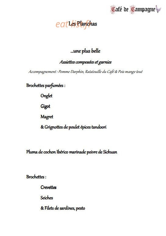 Café de Campagne — carte page 5