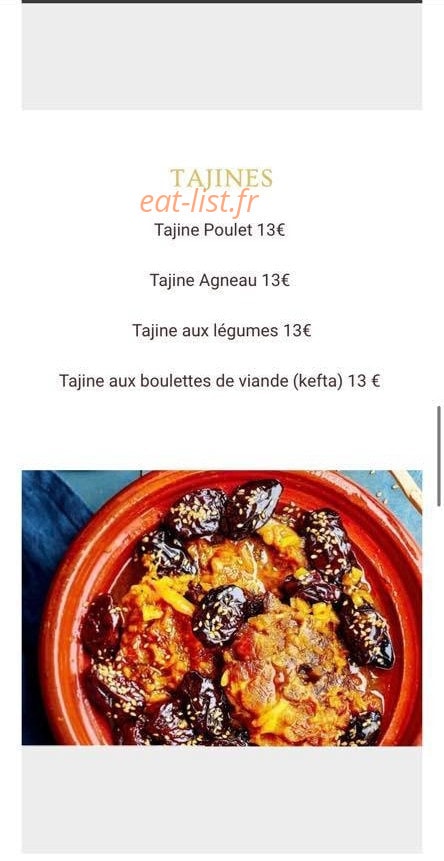 Les Saveurs D'orient — carte page 1