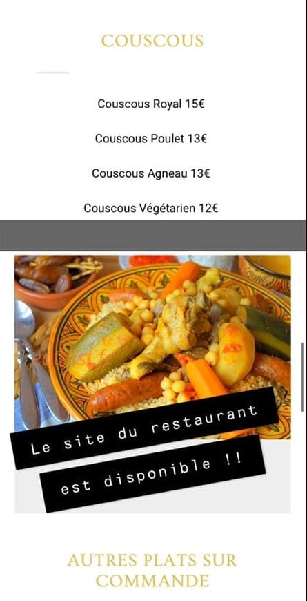 Les Saveurs D'orient — carte page 2