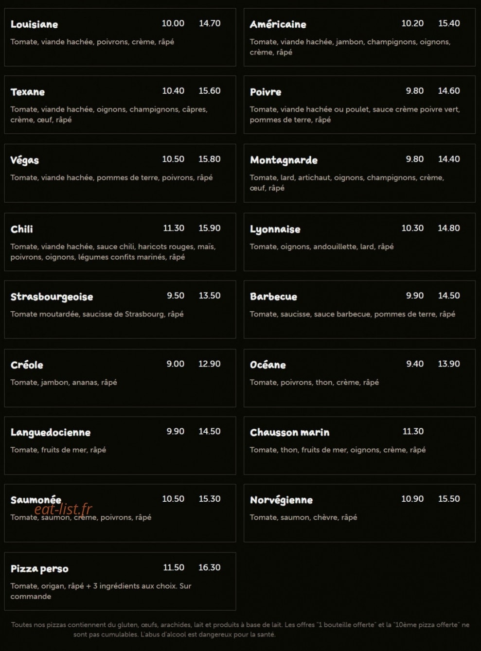 Pizza des Lys — carte page 3