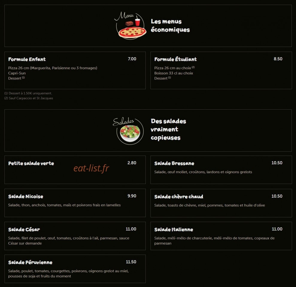 Pizza des Lys — carte page 6