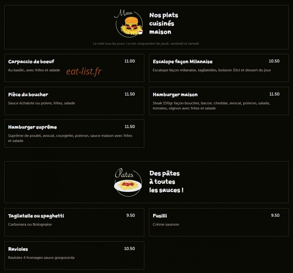 Pizza des Lys — carte page 7