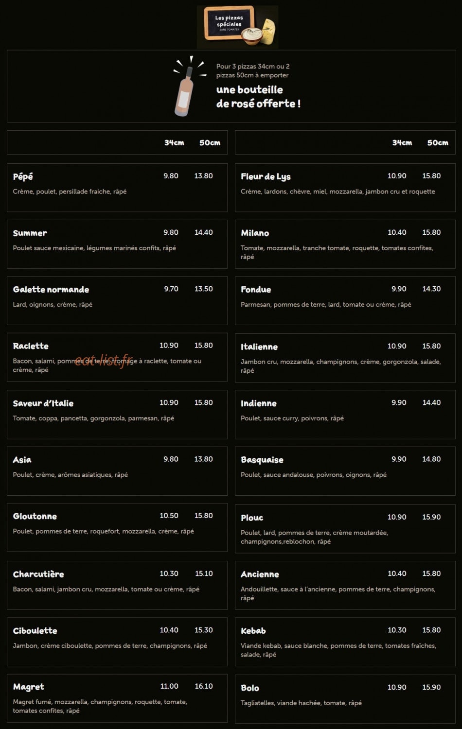 Pizza des Lys — carte page 4