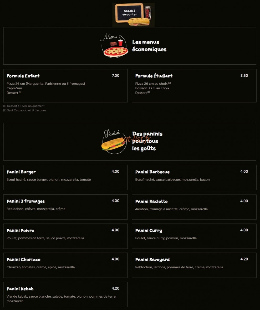Pizza des Lys — carte page 8