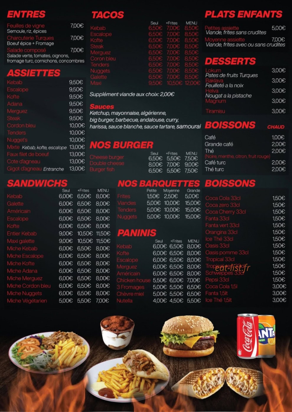 Istanbul Restaurant — carte page 2
