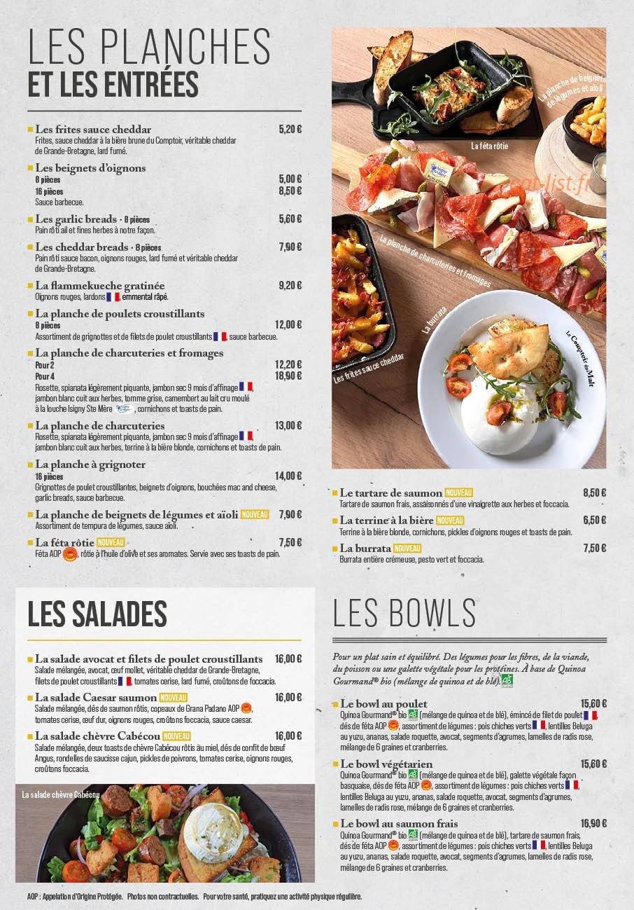 Le Comptoir du Malt — carte page 2