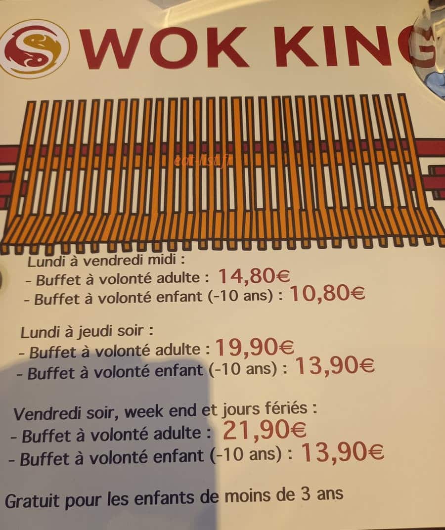 Wok King — carte page 1