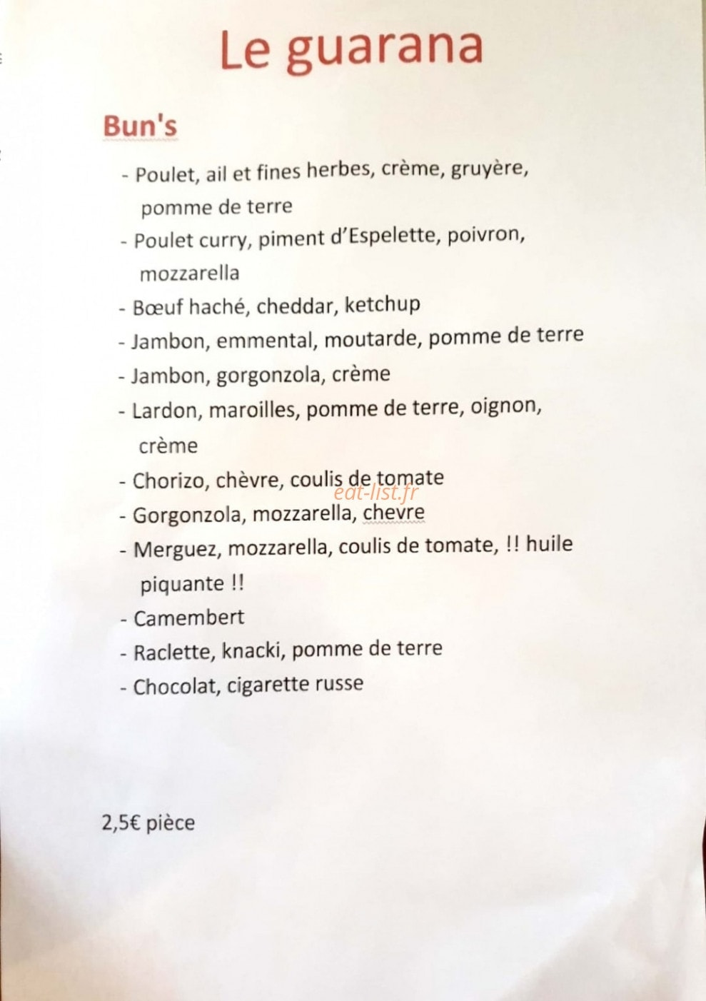 Le Guarana — carte page 1