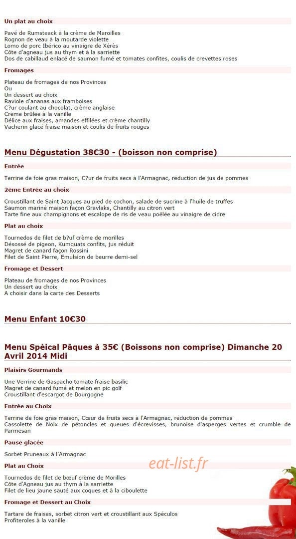 Chez Jeannot — carte page 2