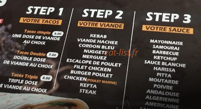 AJ Kebab — carte page 2