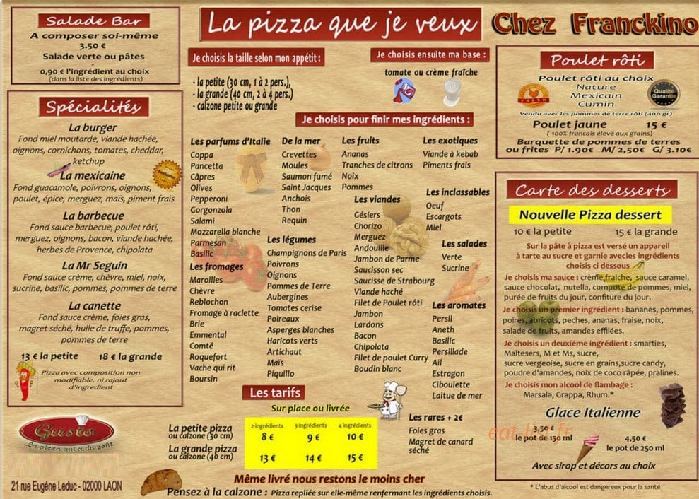 Chez Franckino — carte page 3