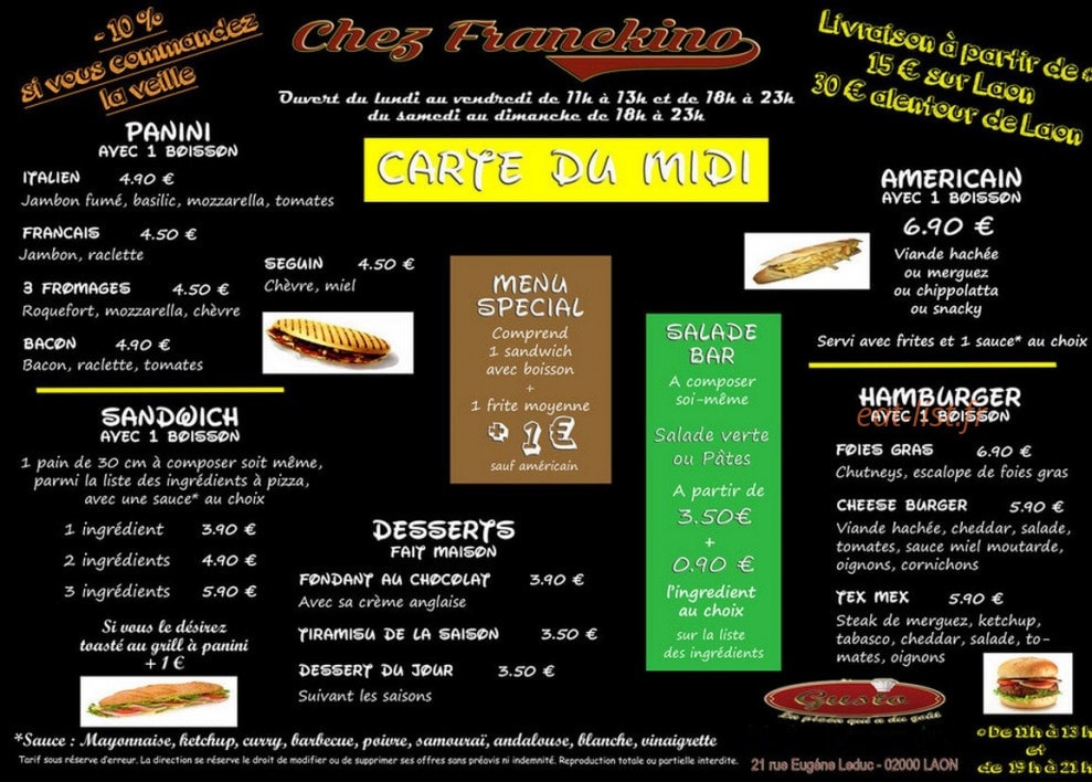 Chez Franckino — carte page 2