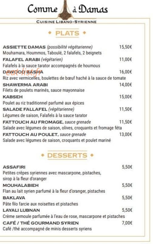 Comme à Damas — carte page 3