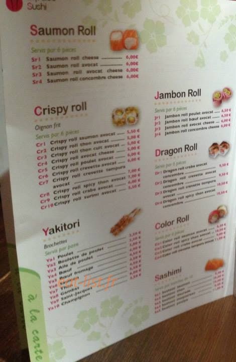 Espace Sushi — carte page 4