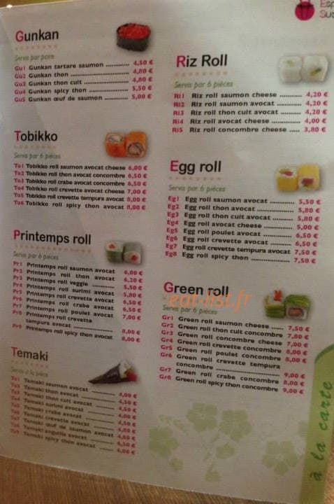 Espace Sushi — carte page 3