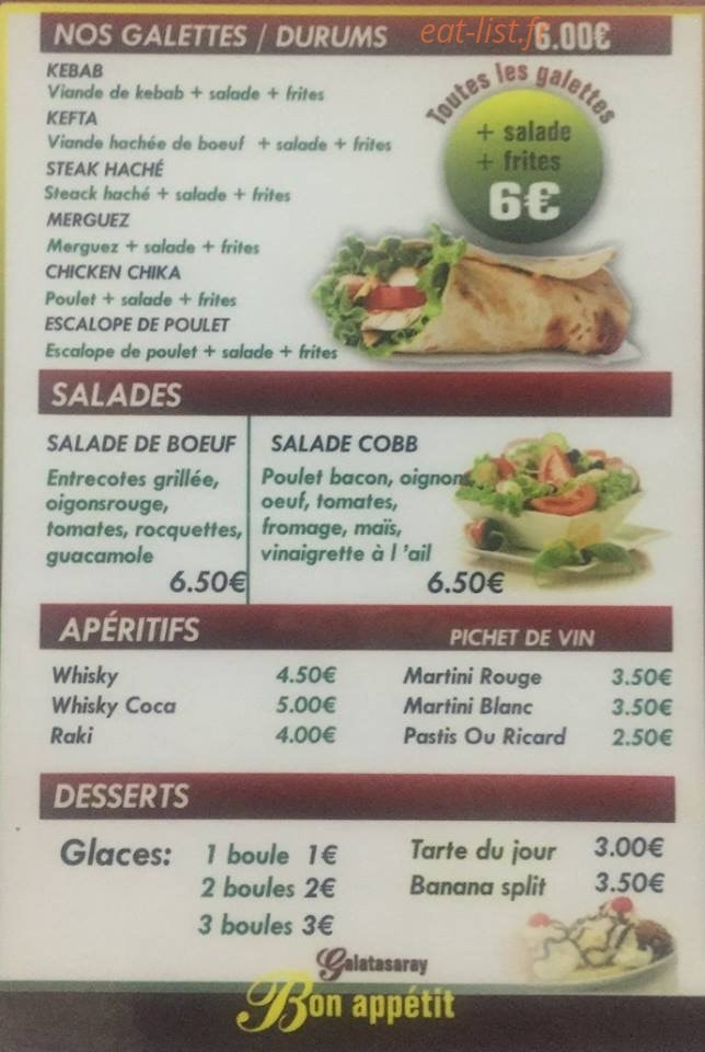Galatasaray Kebap — carte page 3