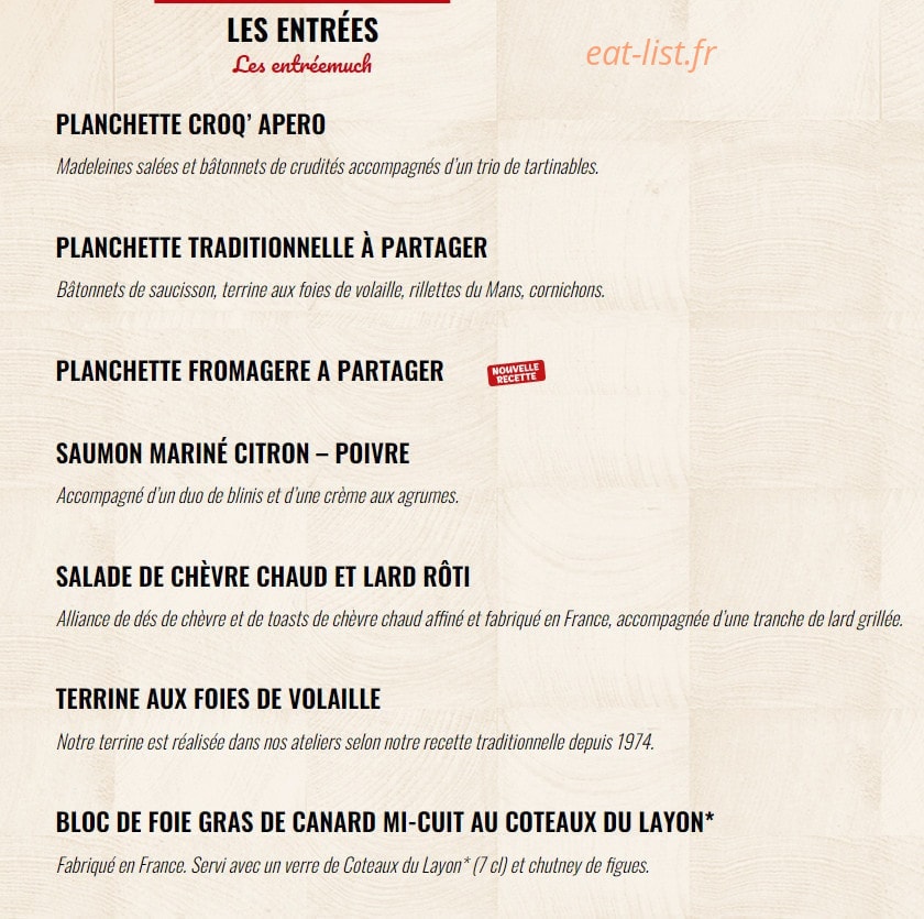 La Boucherie — carte page 1