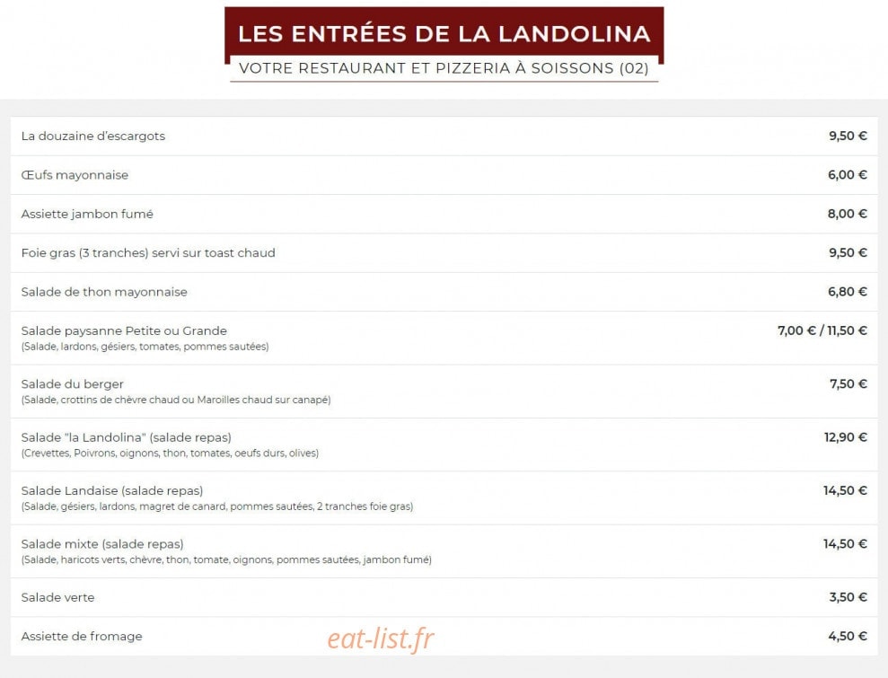 La Landolina — carte page 1