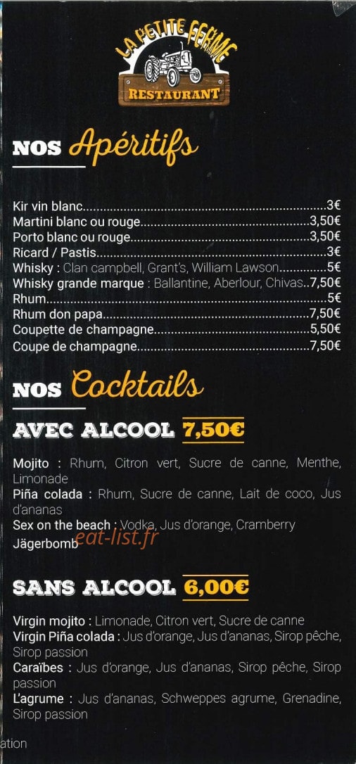 La petite Ferme — carte page 3