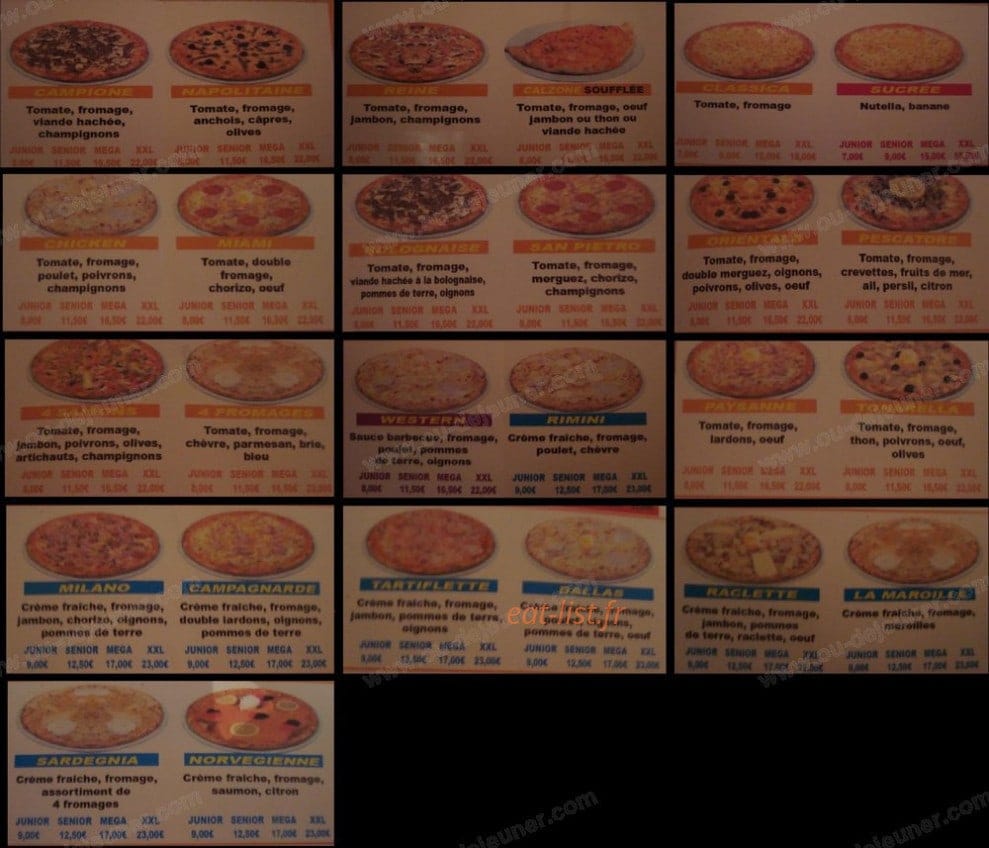 Pizza bueno — carte page 1