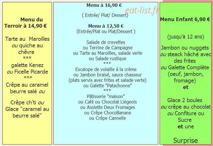 Restaurant Agora Creperie — carte page 1