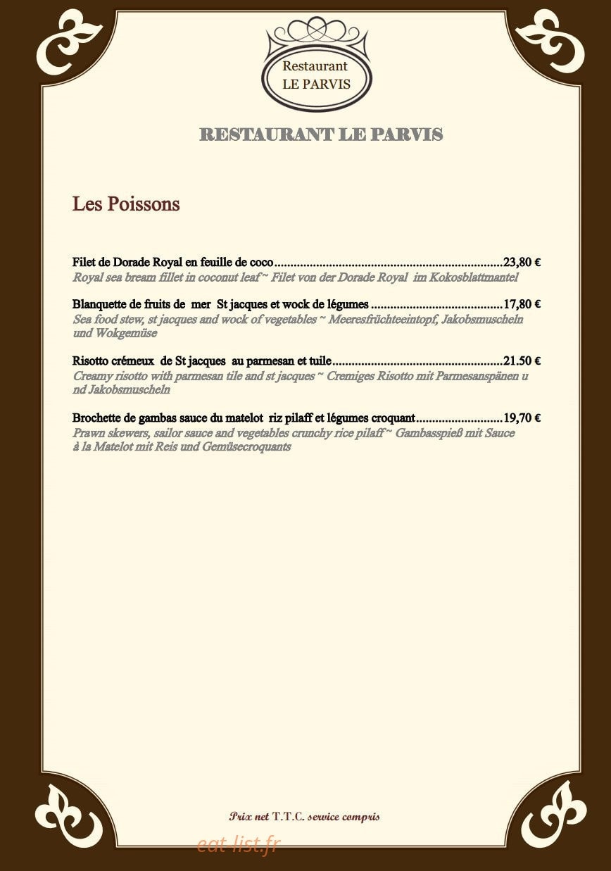 Restaurant Le Parvis — carte page 5