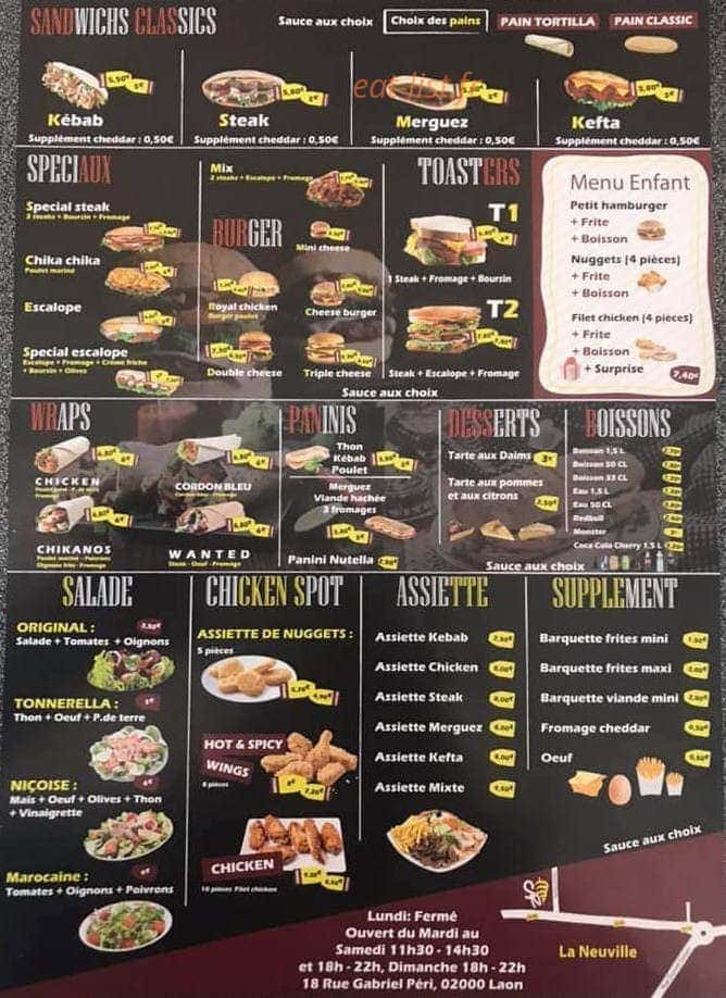 Snack de la Neuville — carte page 2