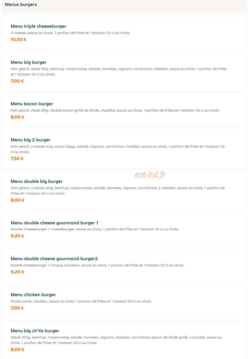 Snack Ino — carte page 1