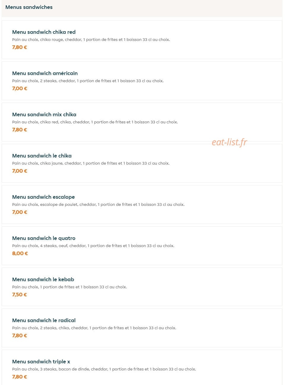Snack Ino — carte page 3