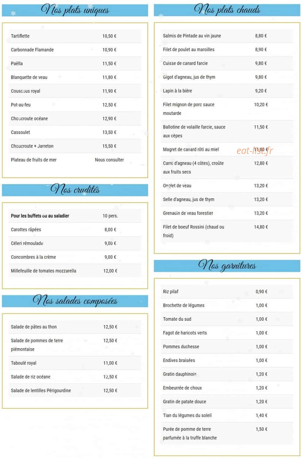 Les toques gourmandes — carte page 2