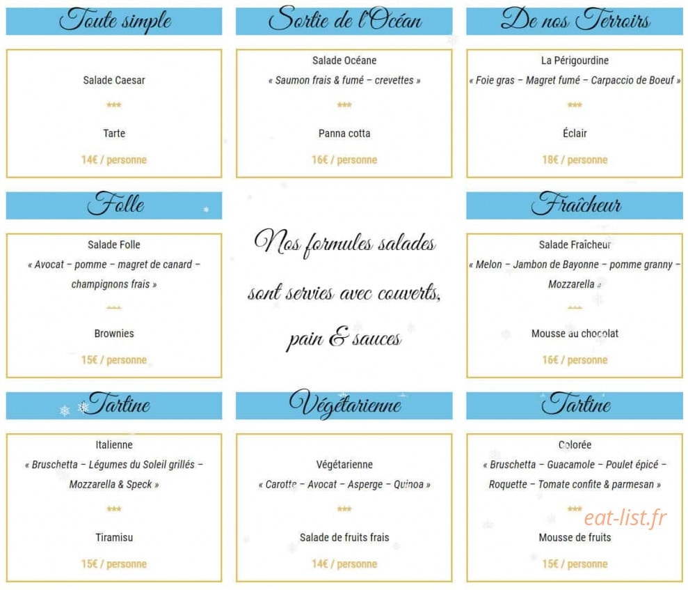 Les toques gourmandes — carte page 9
