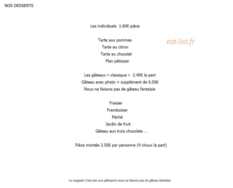 Au Pied de Cochon — carte page 7